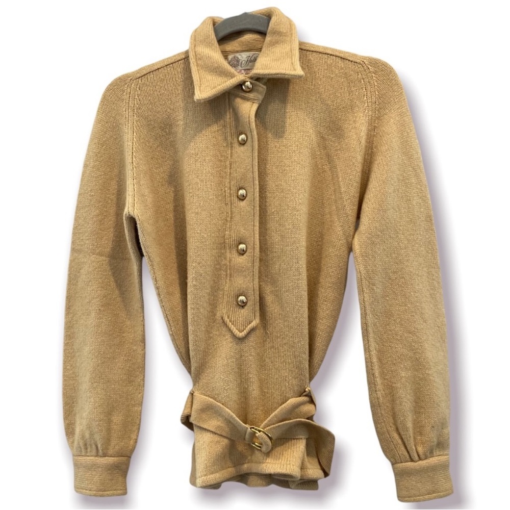 HADLEY Vintage 60’s Camel Hair Belted Sweater Size 6